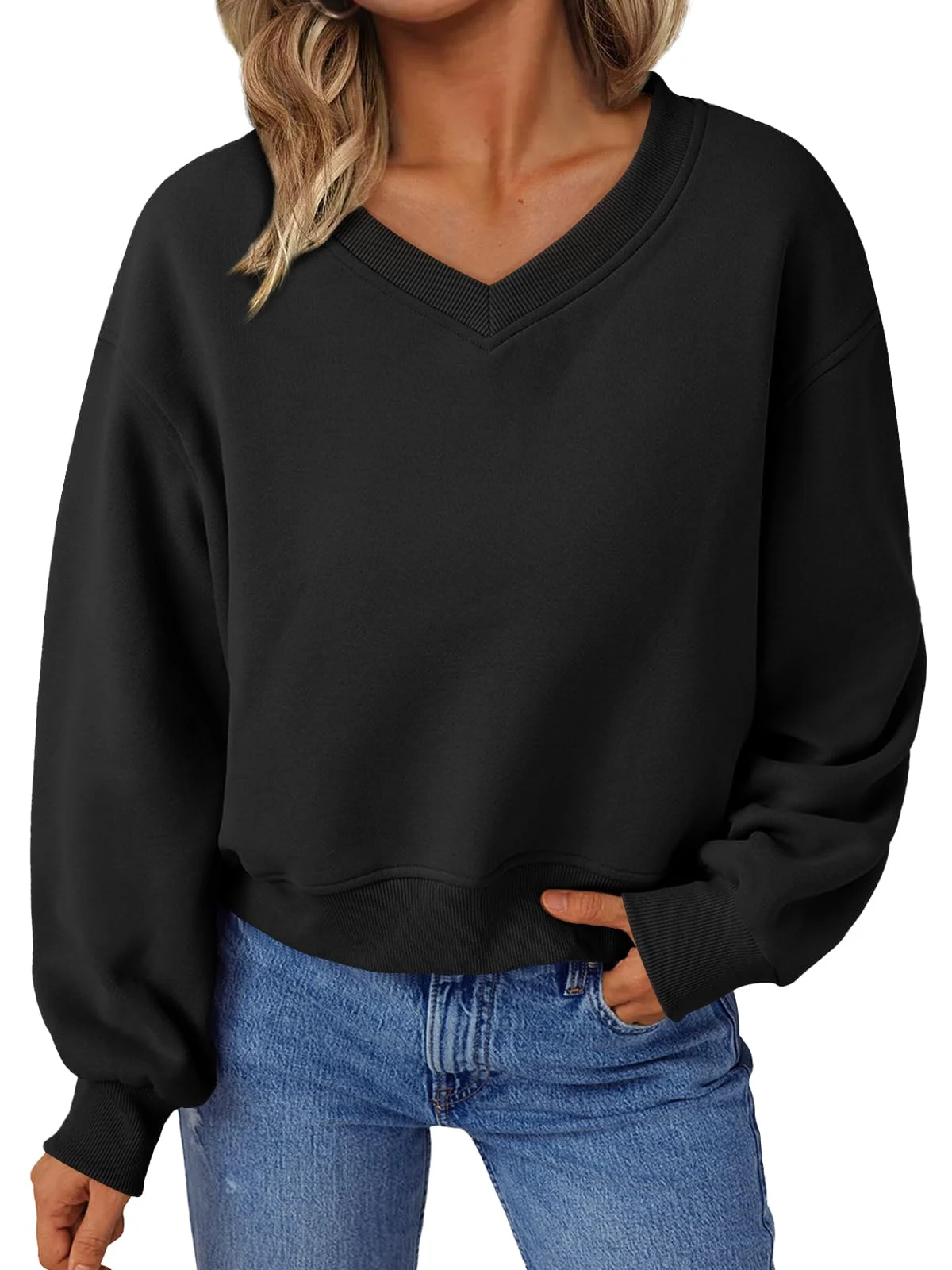 Women's Basic Cropped Sweatshirt