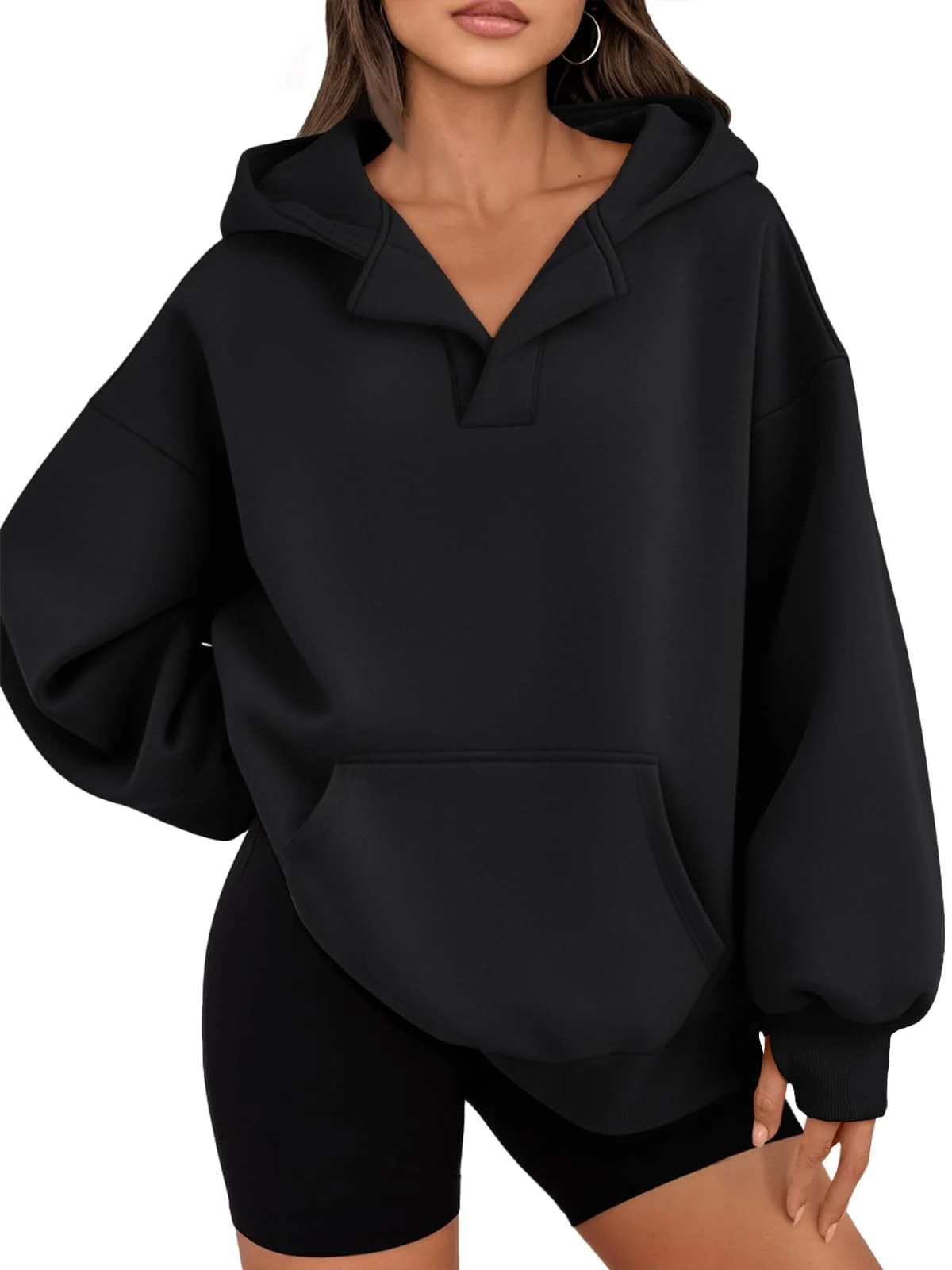 Women's V-Neck Pullover Hoodie